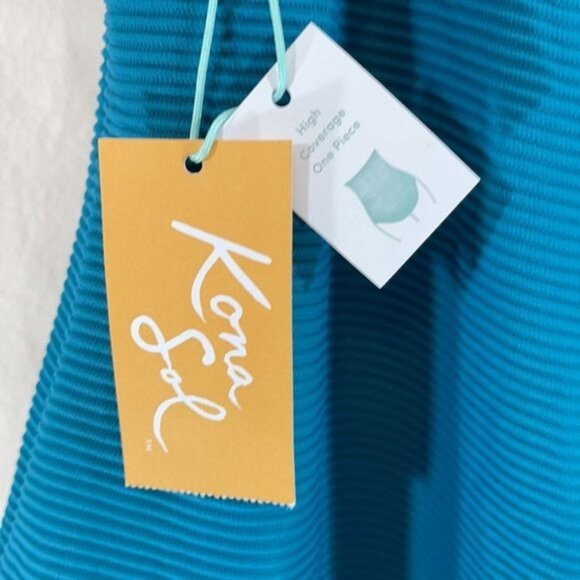 KONA SOL 1-Piece Blue Swimsuit High Coverage NWT - Picture 8 of 9